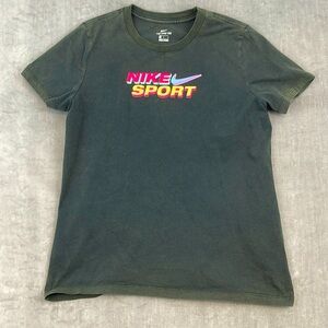 Nike Sport Womens Black Shortsleeve Full of Color Cotton‎ Logo Shirt L